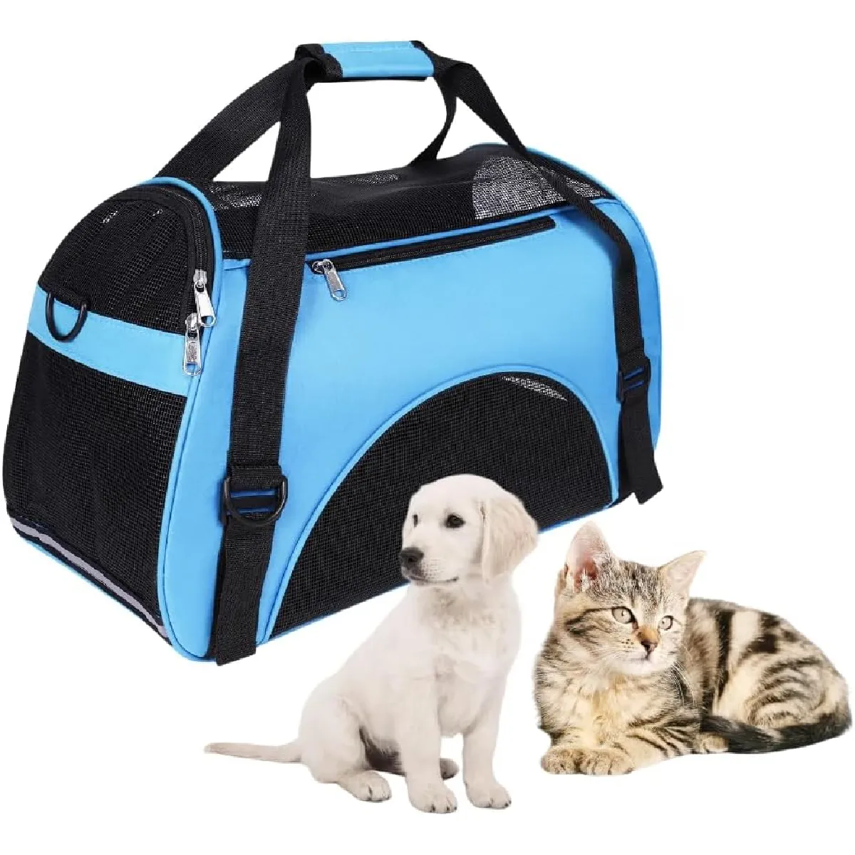 Comparer les prix de Sac de Transport Respirant pour Chien et Petit Animal bleu