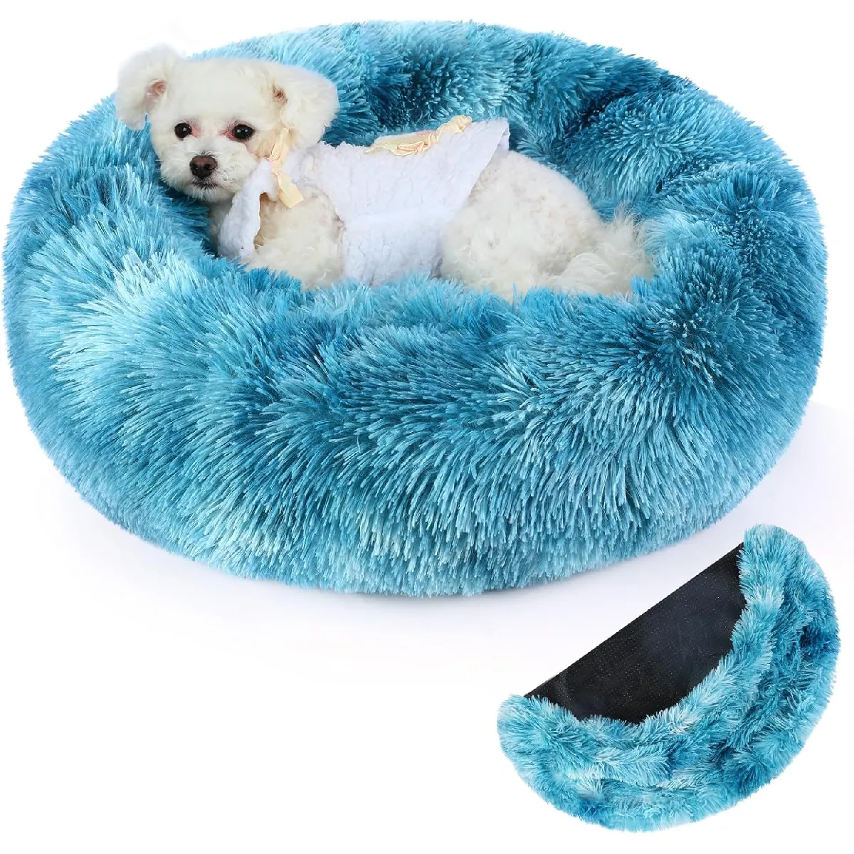 Meilleurs prix pour Panier Chat Rond Dehoussable et Lavable 40 cm bleu