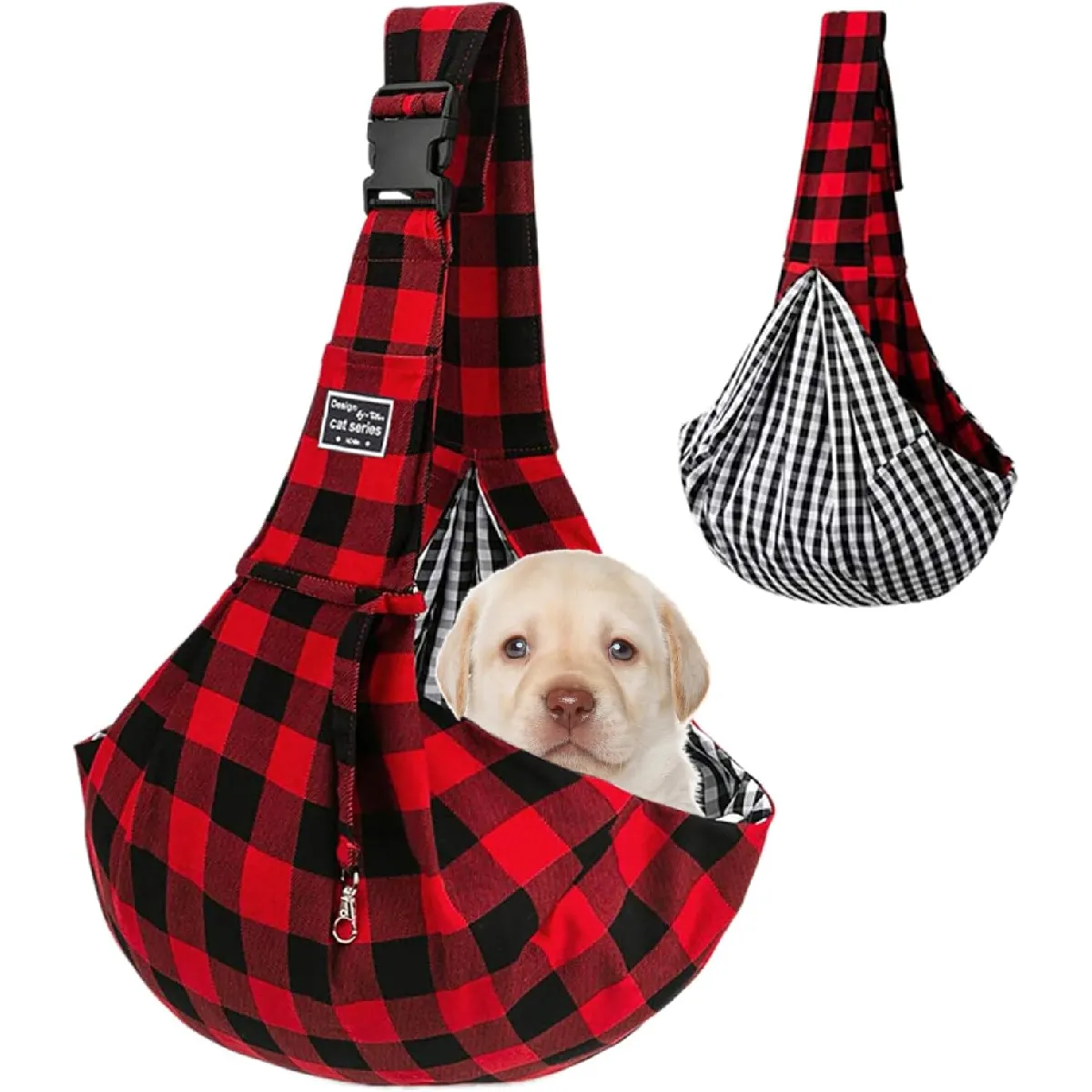 Comparer les prix de Sac de transport bandoulière réglable pour petits animaux rouge