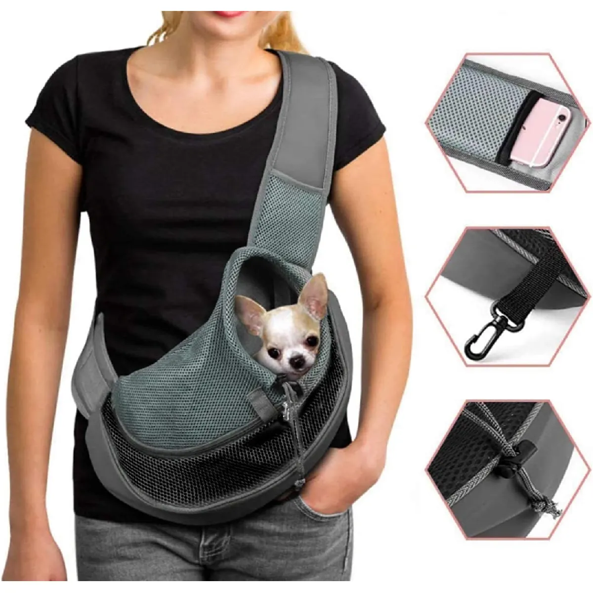 Meilleurs prix pour Sac Transport Chien Bandoulière Réglable et Respirant noir