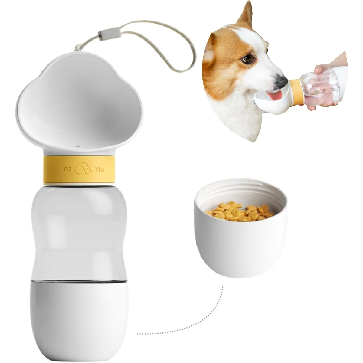 Meilleurs prix pour Bouteille d'eau pour chien avec réservoir de nourriture multifonction portable 2 en 1