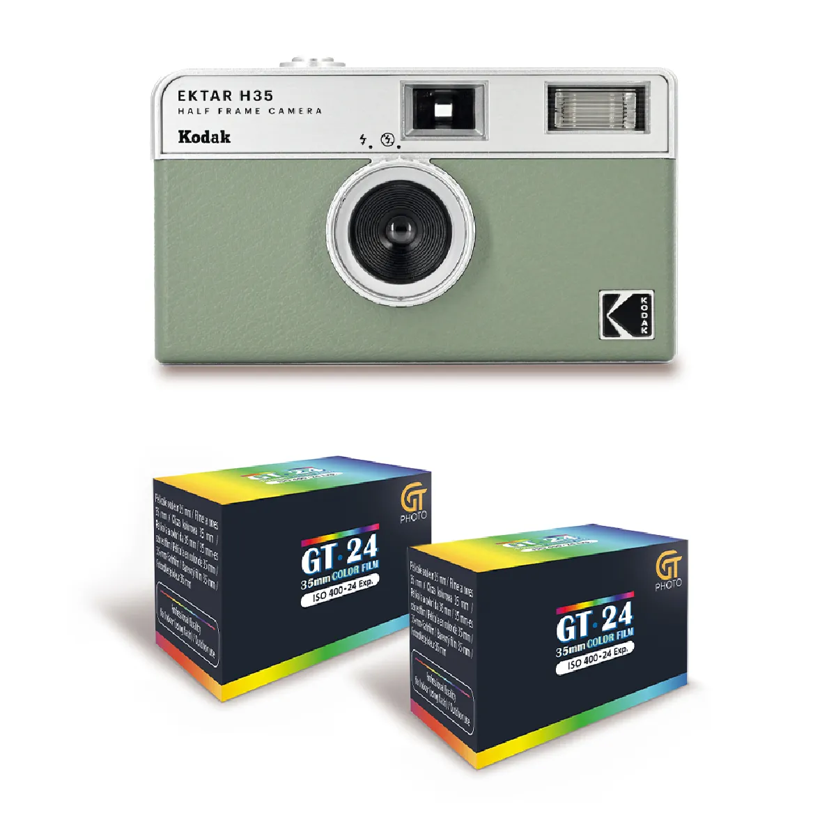 KODAK EKTAR H35 Caméra Vidéo Demi Format 35mm Réutilisable Sans Mise au Point Légère Facile à Utiliser + 2 Pellicules 35mm Couleur 24 Expositions Neuf - vue 1
