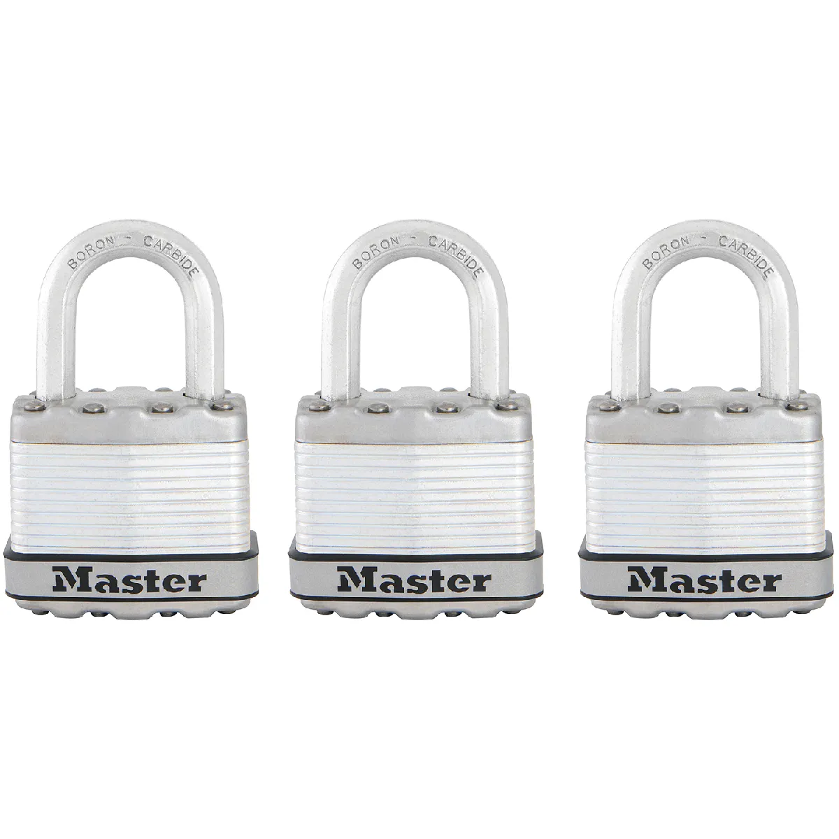 Lot de 3 cadenas &agrave; cl&eacute; - acier lamin&eacute; - 45mm de large - anse 24mm MASTER LOCK