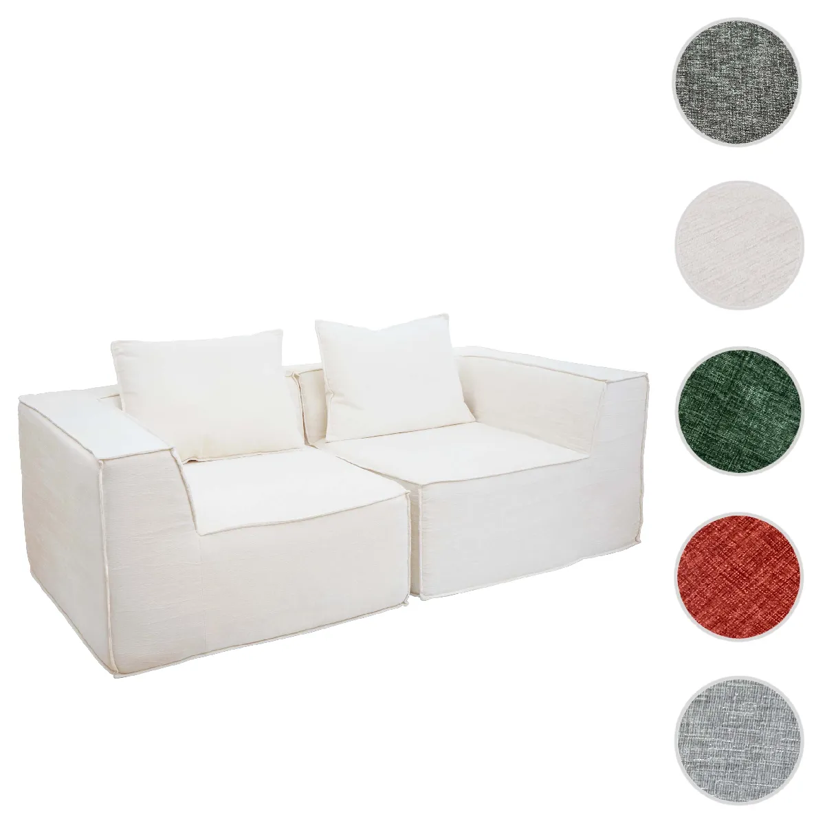 Canapé 2 places/Accessoires pour canapé HWC-O54 2 places 63x194x97cm crème