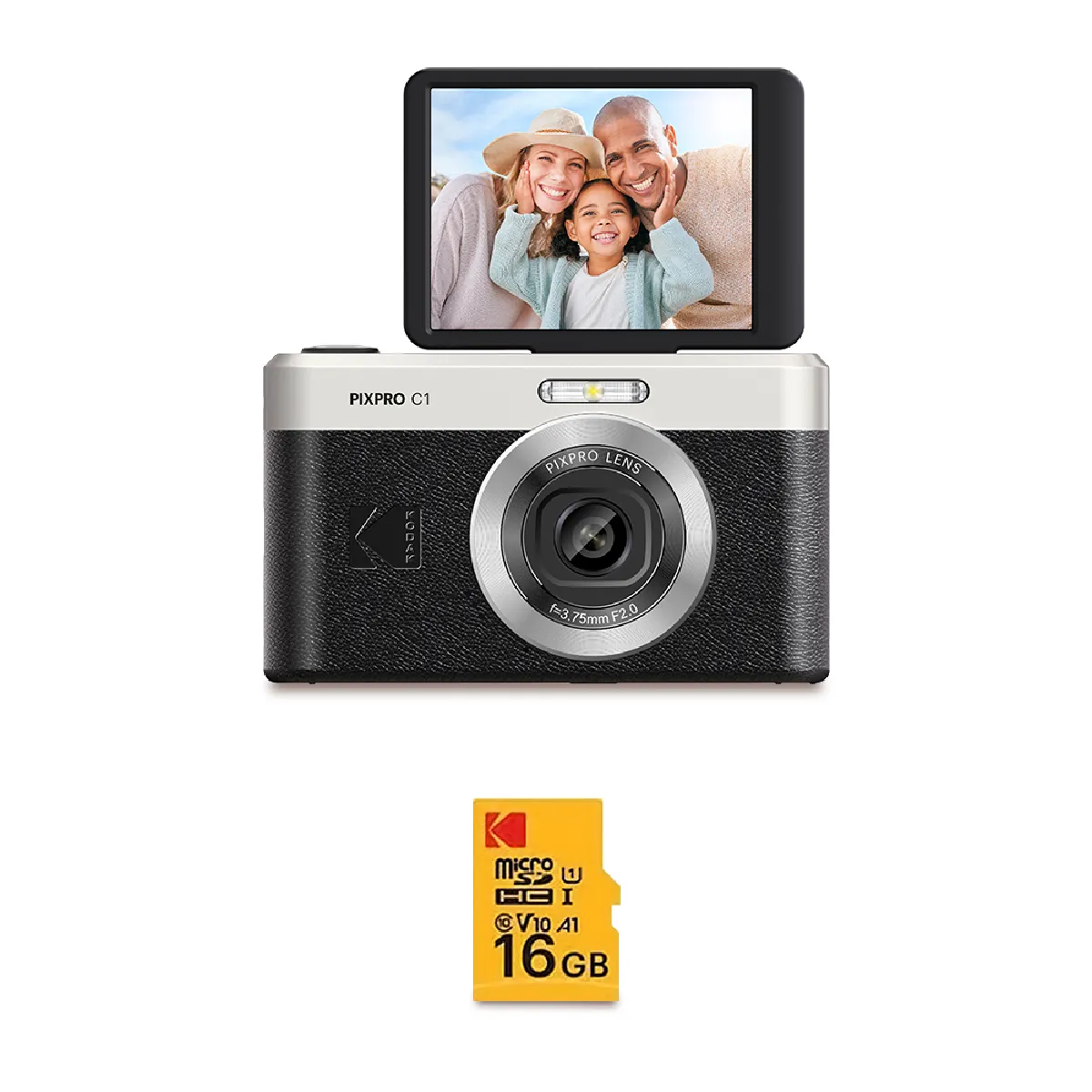 Kodak Pixpro C1 Appareil Photo Compact 13MP BSI CMOS Zoom 4x Écran LCD 2.8 Flash LED Batterie – + Carte microSDHC Class 10 - vue 2