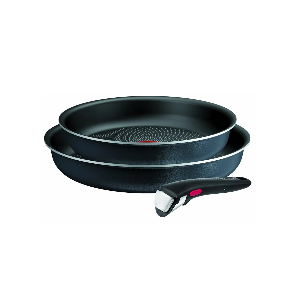 Lot de 2 poêles aluminium 24 et 28cm + 1 poignée L7239103 TEFAL
