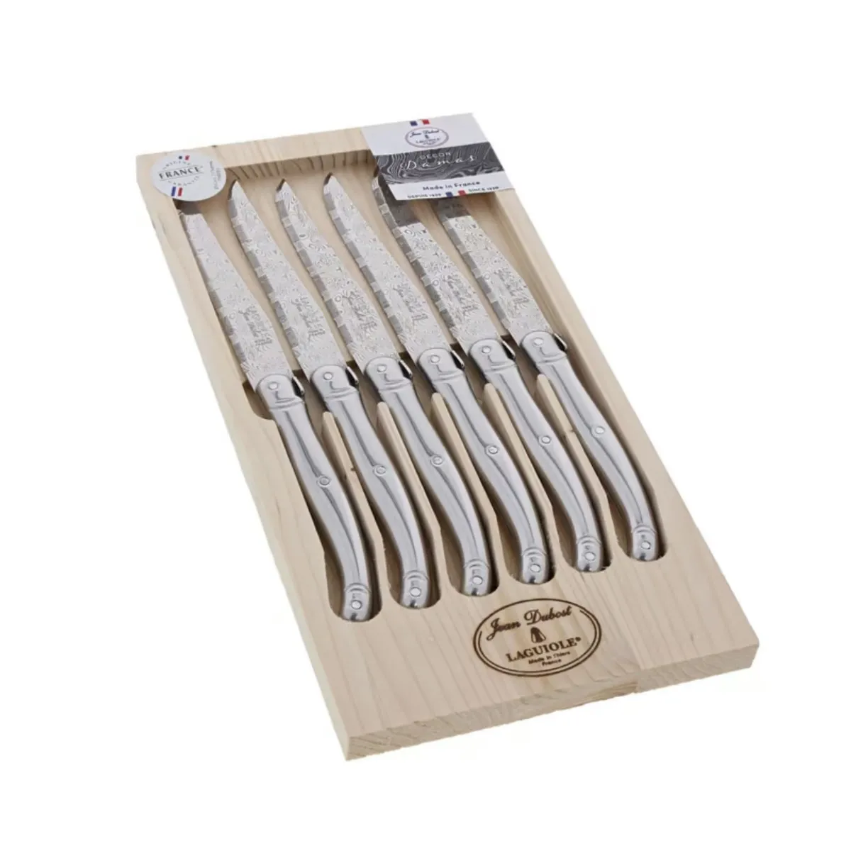 Coffret de 6 couteaux à steak laguiole inox - L0060014D32175 - JEAN DUBOST