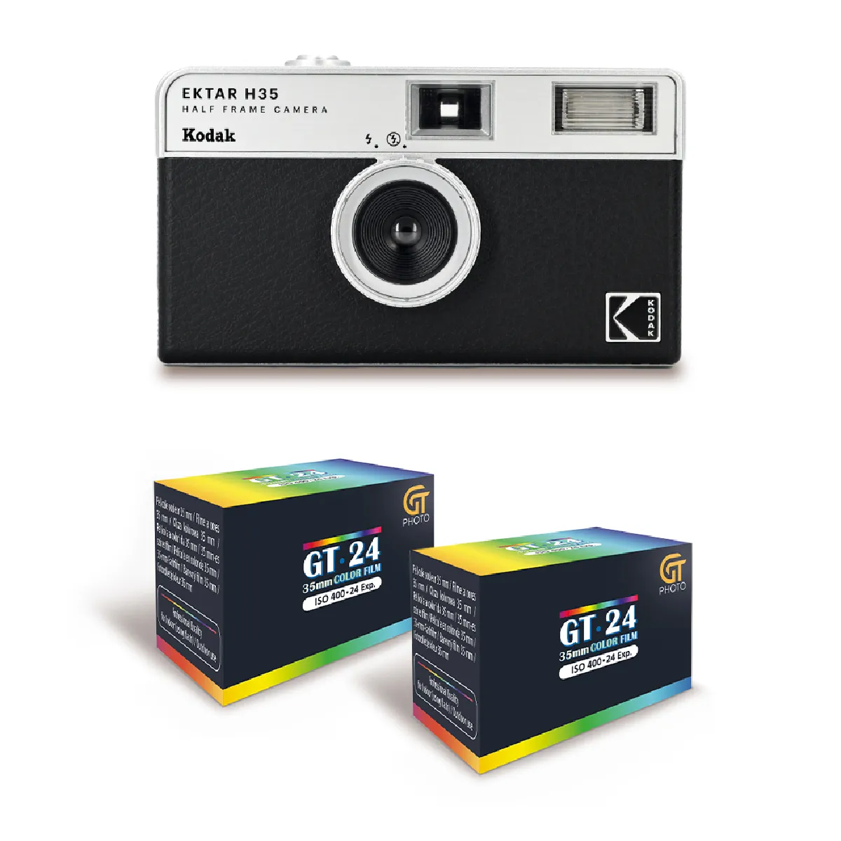 KODAK EKTAR H35 Caméra Vidéo Demi Format 35mm Réutilisable Sans Mise au Point Légère Facile à Utiliser + 2 Pellicules 35mm Couleur 24 Expositions Neuf - vue 2