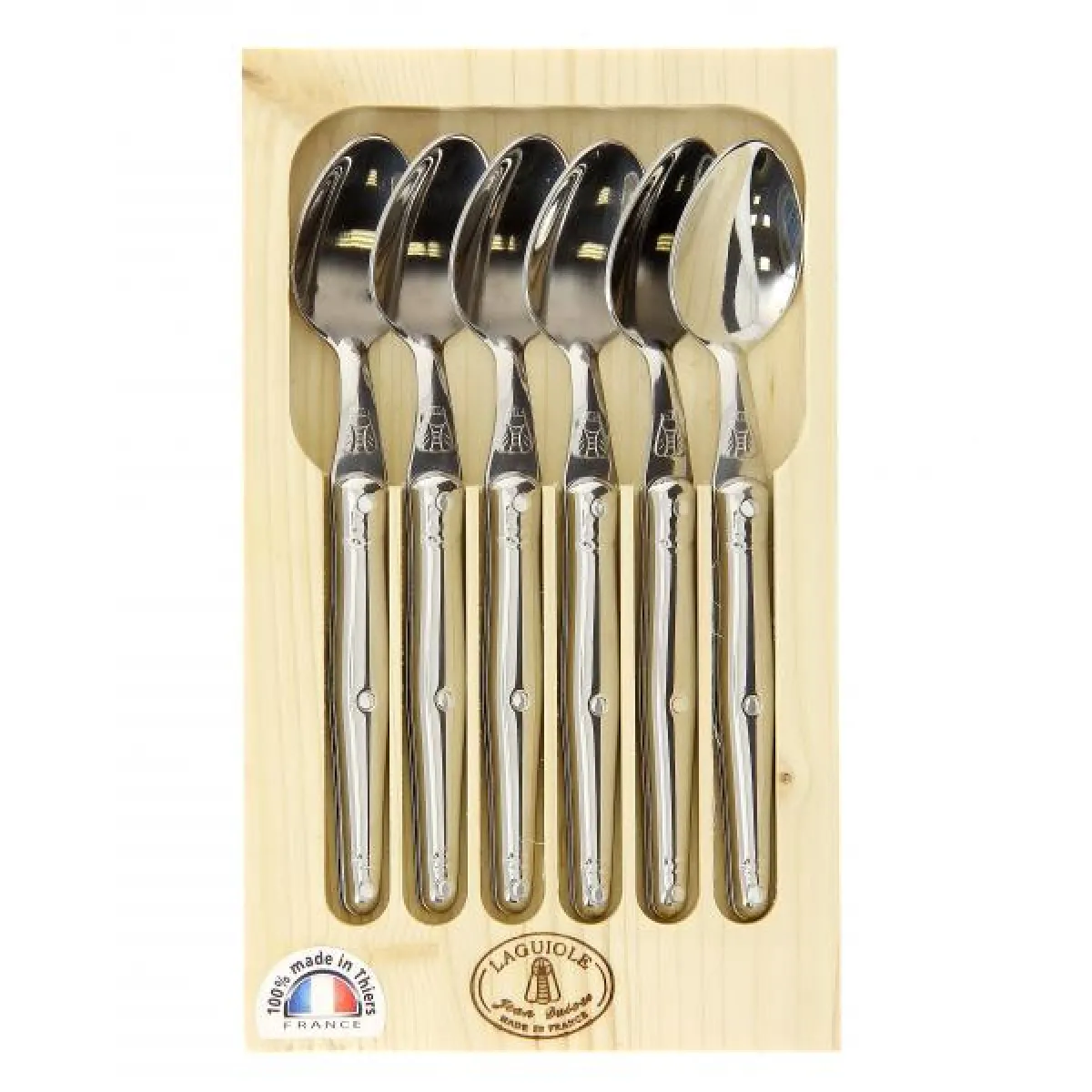 Laguiole Argent Coffret De 6 Cuillères À Café Inox - Jean Dubost - / Métallique - Acier Inoxydable (Inox) - Image 4