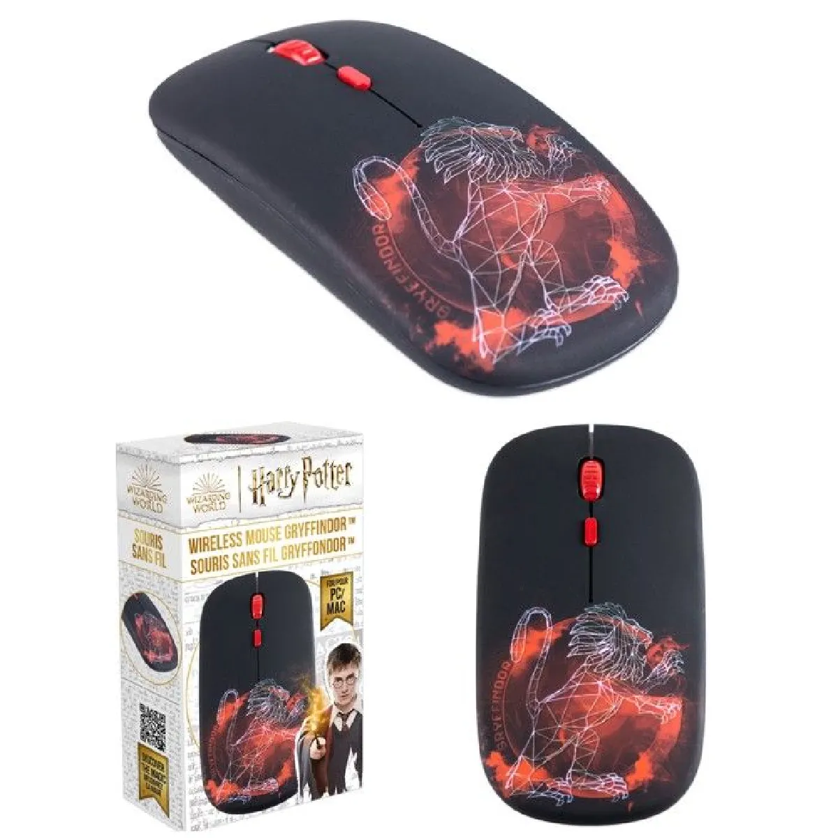 Souris Sans Fil - - Harry Potter Gryffondor - Optique - 3 Boutons - Bluetooth
