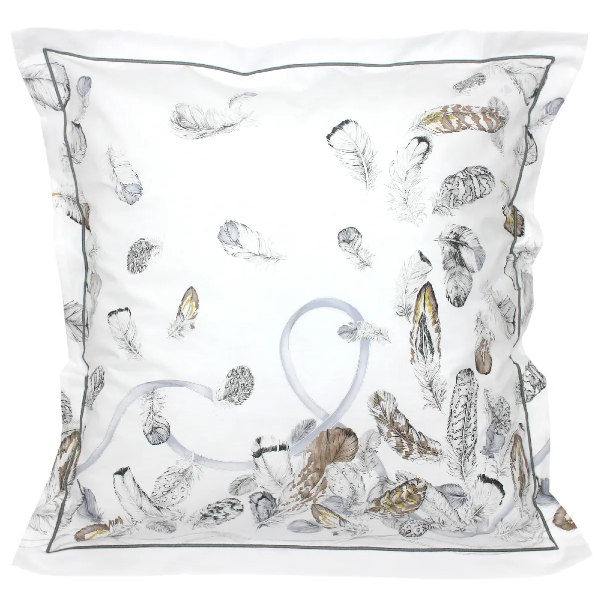 Taie d'oreiller percale pur coton plumes 65x65 cm - Blanc