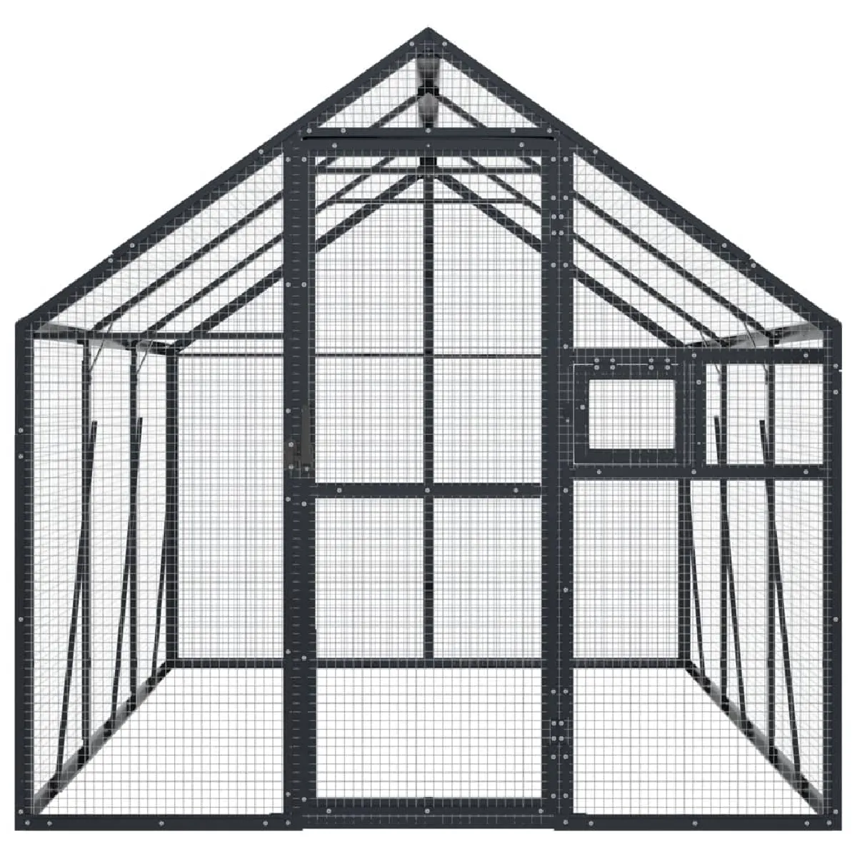 Comparer les prix de Volière cage à oiseaux 1,79 x 3 x 1,85 m aluminium anthracite 02_0045633