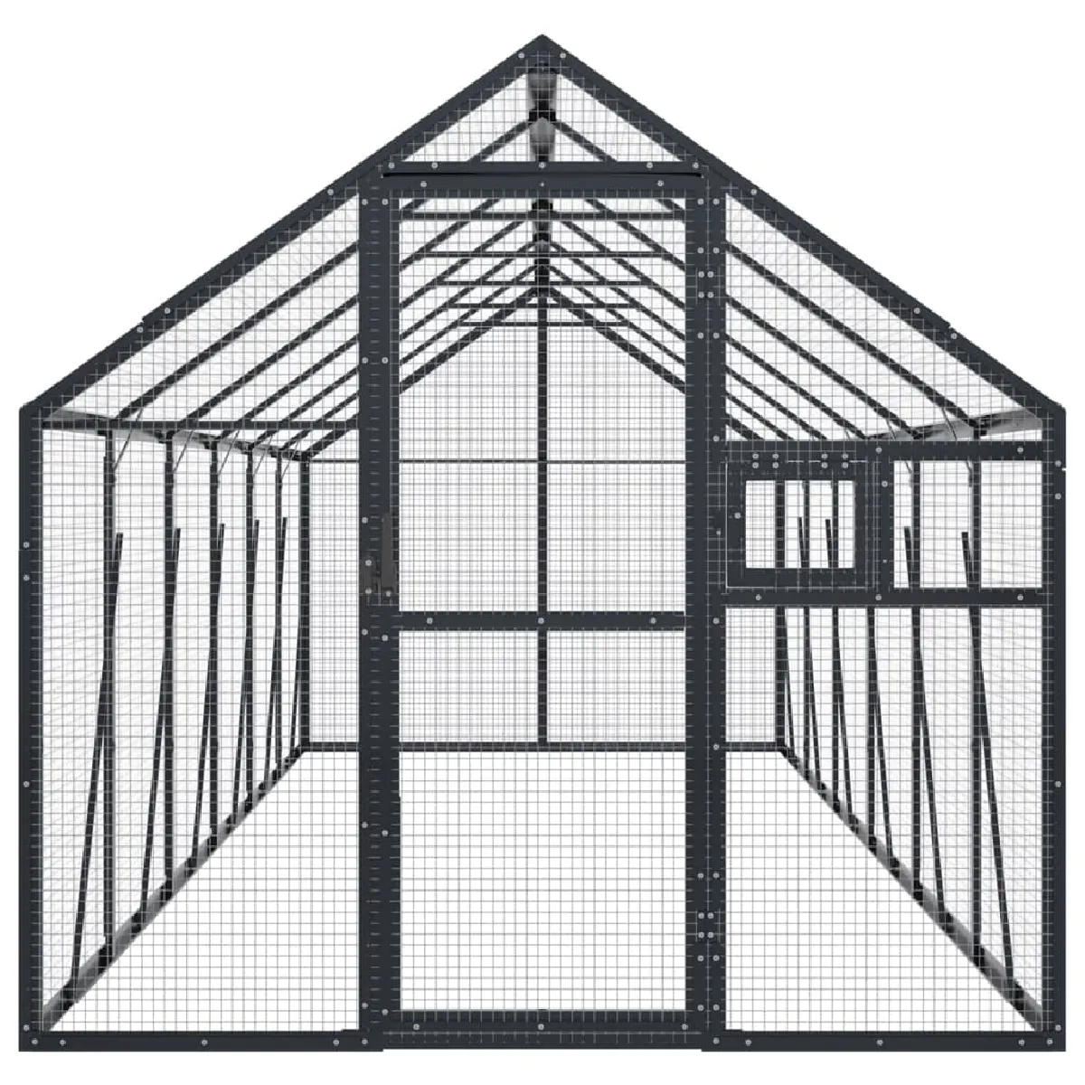 Comparer les prix de Volière cage à oiseaux 1,79 x 6 x 1,85 m aluminium anthracite 02_0045635
