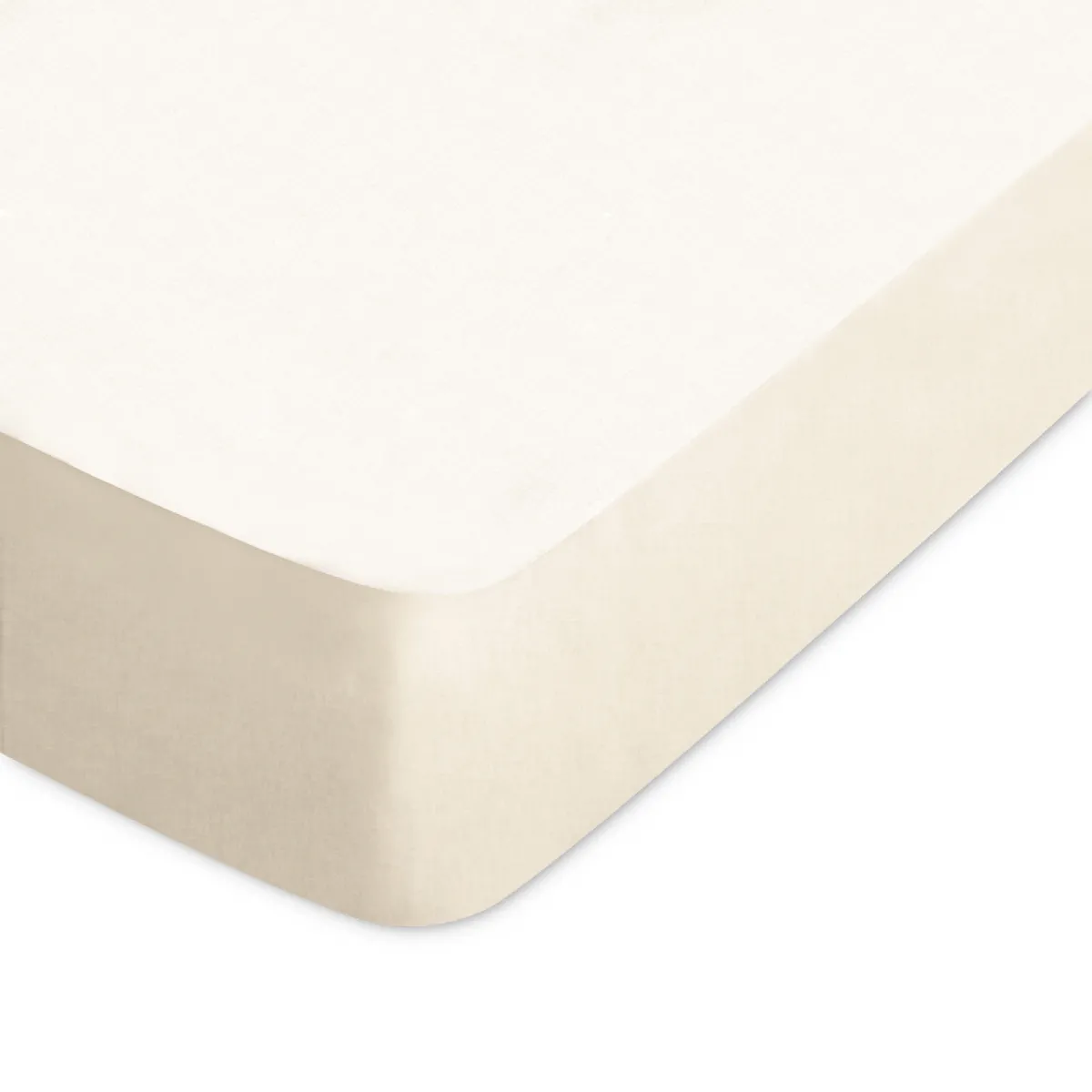 LINNEA  Drap housse uni 100x200 cm bonnet 40 cm 100% coton ALTO Cr&egrave;me
