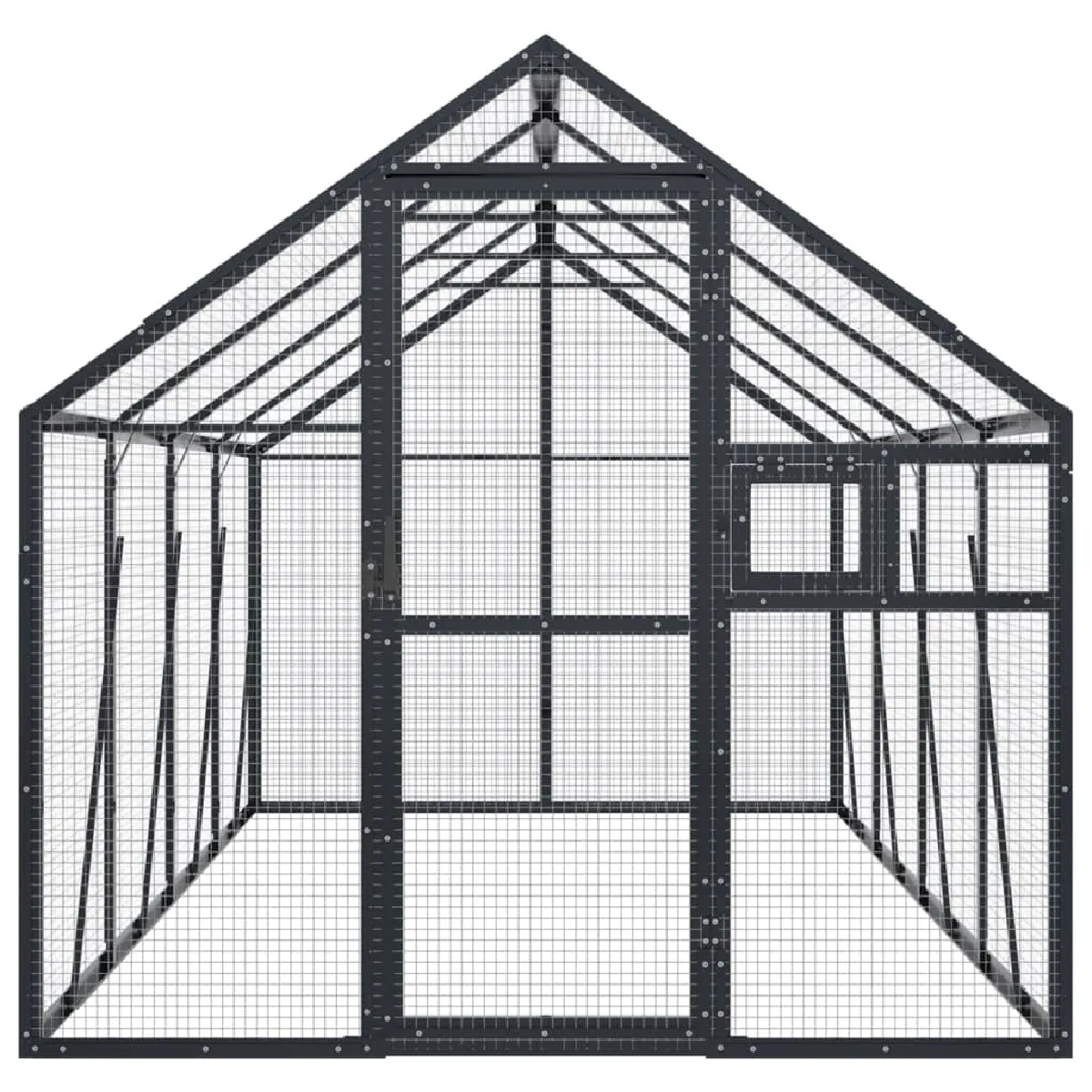 Meilleurs prix pour Volière cage à oiseaux 1,79 x 4 x 1,85 m aluminium anthracite 02_0045634