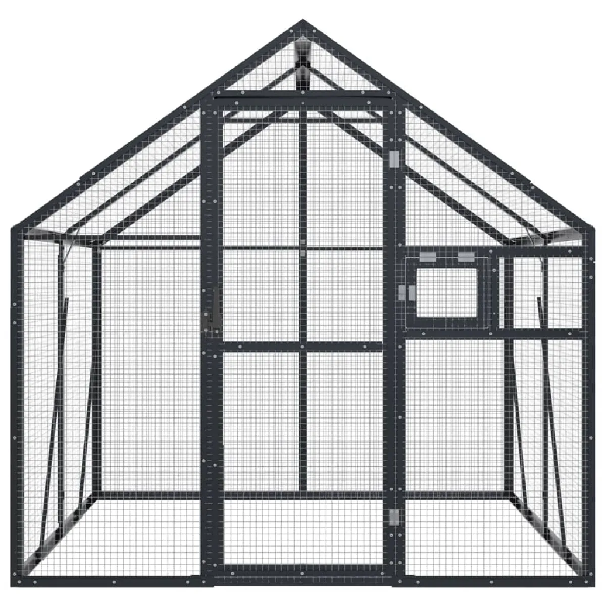 Meilleurs prix pour Volière cage à oiseaux 1,79 x 2 x 1,85 m aluminium anthracite 02_0045632