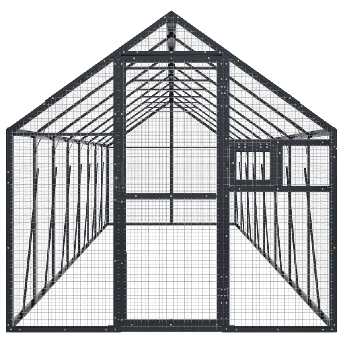 Comparer les prix de Volière cage à oiseaux 1,79 x 8 x 1,85 m aluminium anthracite 02_0045636
