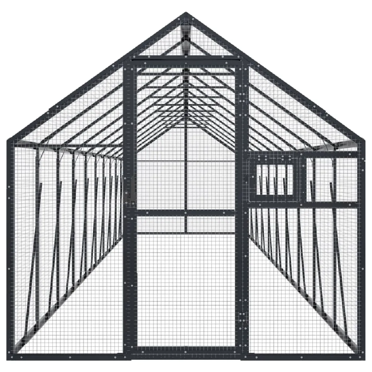 Meilleurs prix pour Volière cage à oiseaux 1,79 x 10 x 1,85 m aluminium anthracite 02_0045631