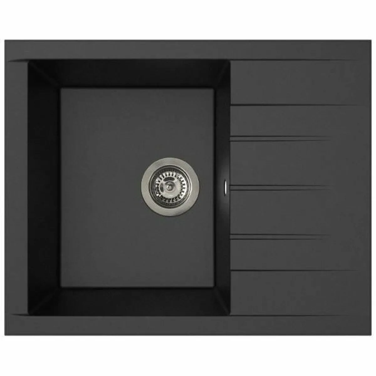 Evier - Résine SMC - Noir pailleté - A encastrer - STRADOUR - Cube 1C XS - 62 x 50 cm