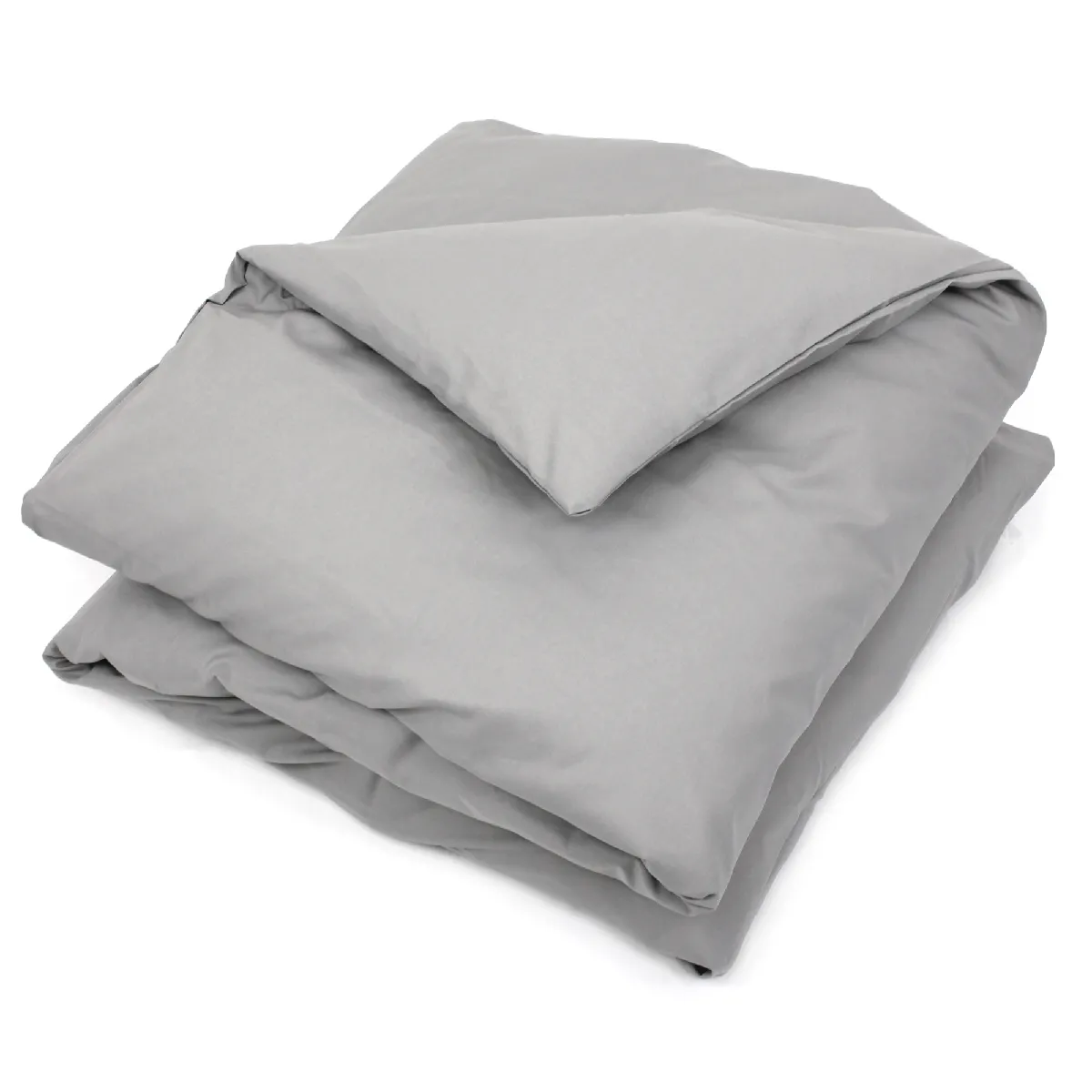 LINNEA Housse de couette uni 100% coton ALTO 300x240 cm - Gris Alu