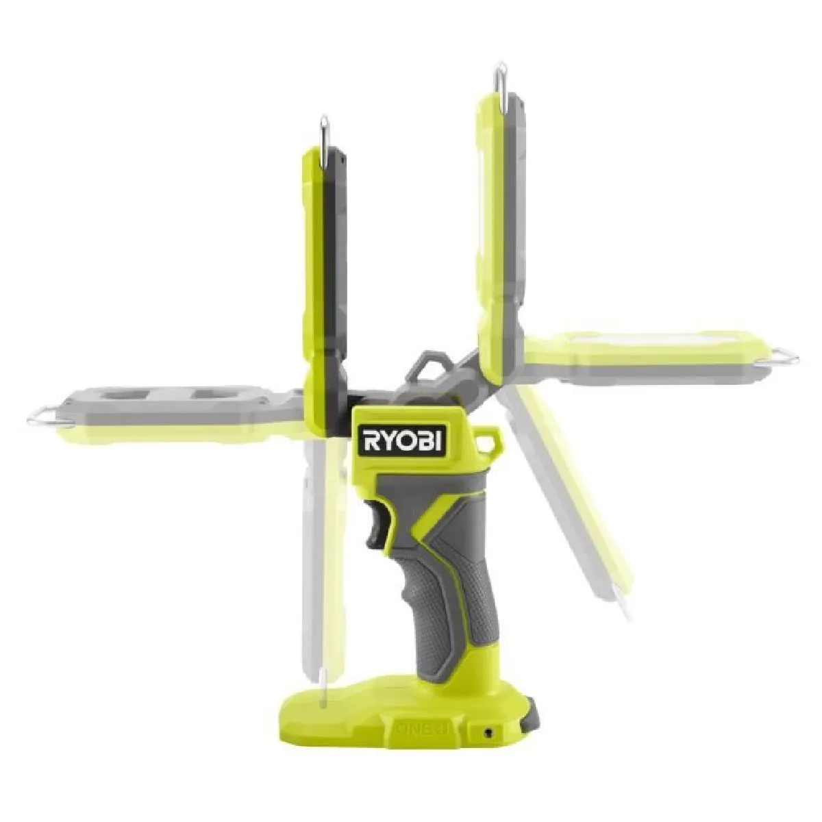 Lanterne LED compacte RYOBI 18V 3 intensités : 800 / 400 / 100 Lumens Rabattable et avec crochet
