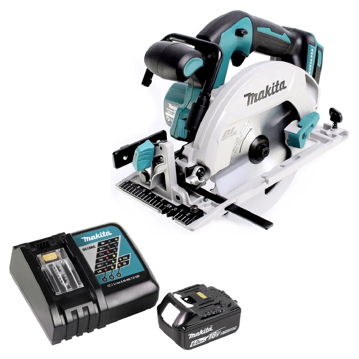 Scie Circulaire Sans Fil Makita DHS680 18V Brushless Batterie 60 Ah - vue 2