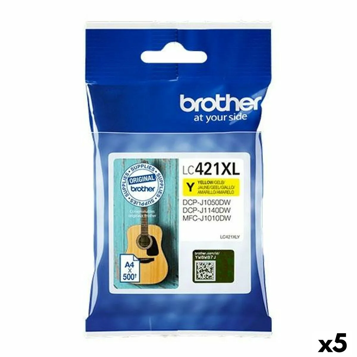 Cartouche d'encre originale Brother LC421XL Jaune 5 Unités