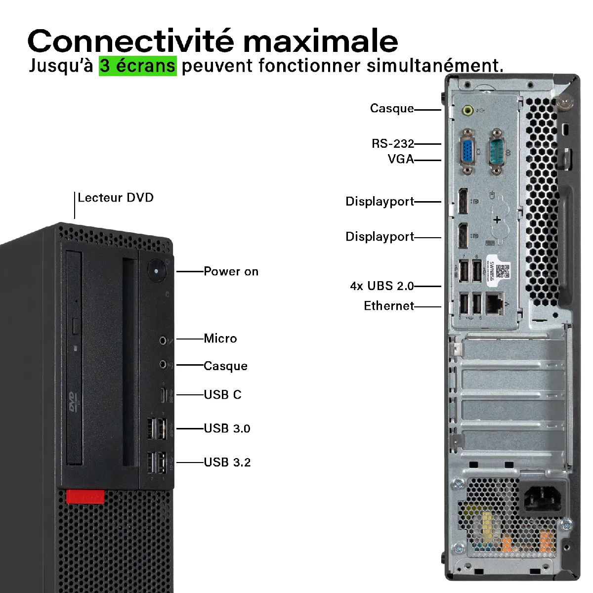 Lenovo M900 - Core i7 - 32GO - 1TO SSD - Clavier & Souris - Win11