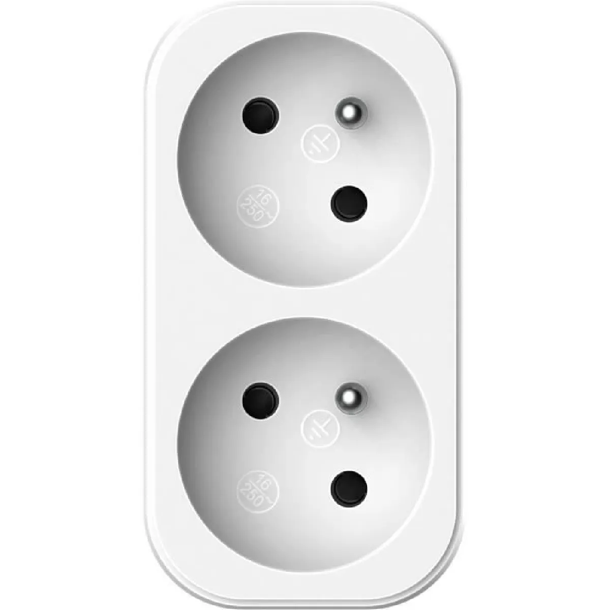 GENERIQUE - Biplite - Adaptateur Prise Électrique - 2P 16A - Blanc - Image 3