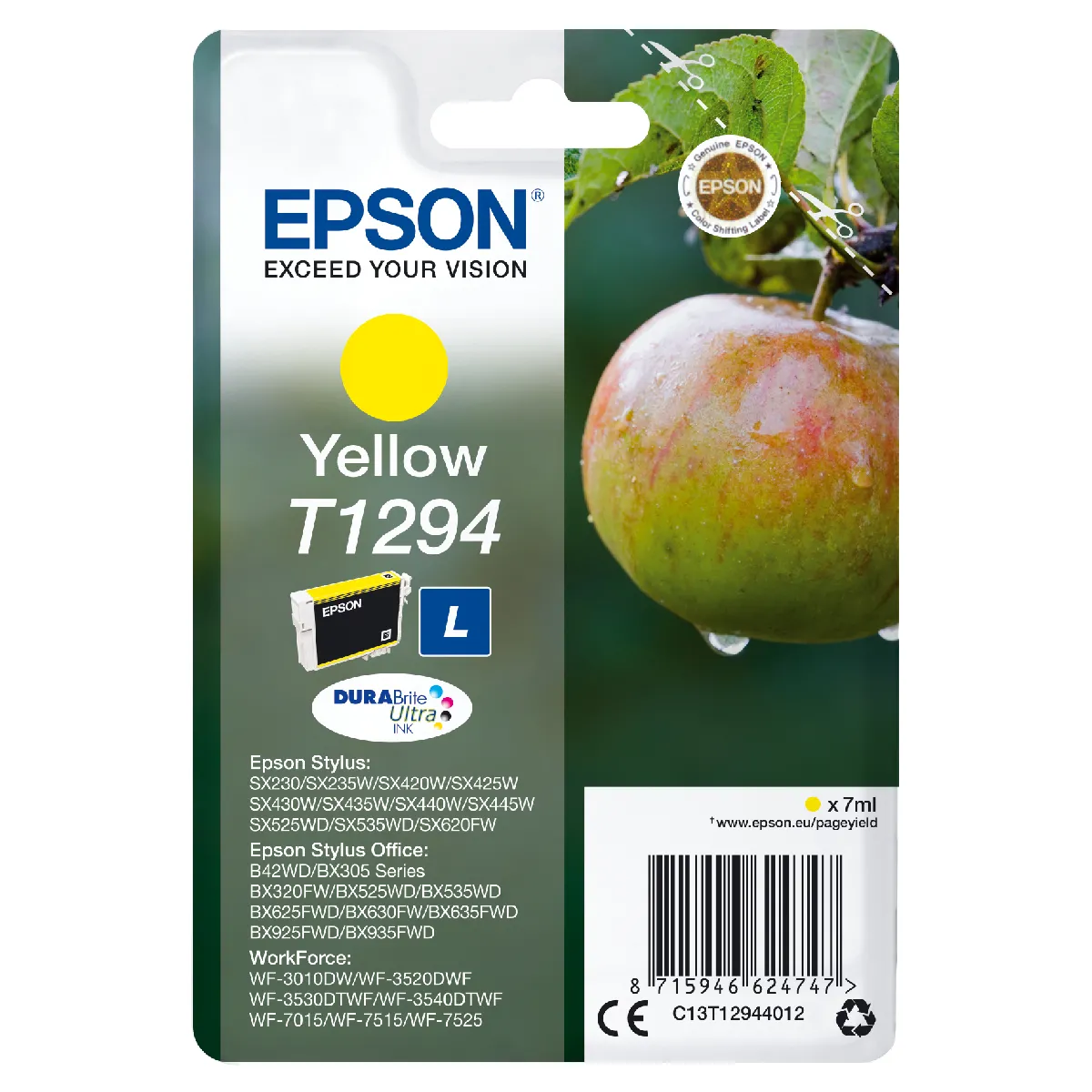 Cartouche d'encre originale Epson T1294 Jaune 10 Unités