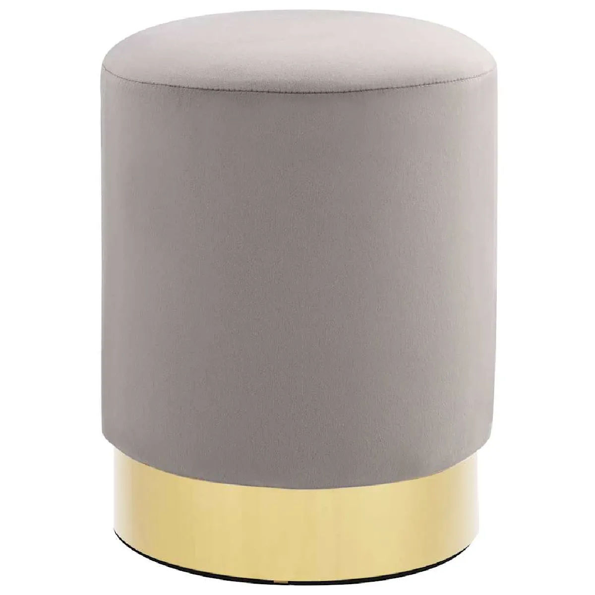 Decoshop26 Tabouret pouf velours - Gris clair Decoshop26 Tabouret pouf velours - Gris clair