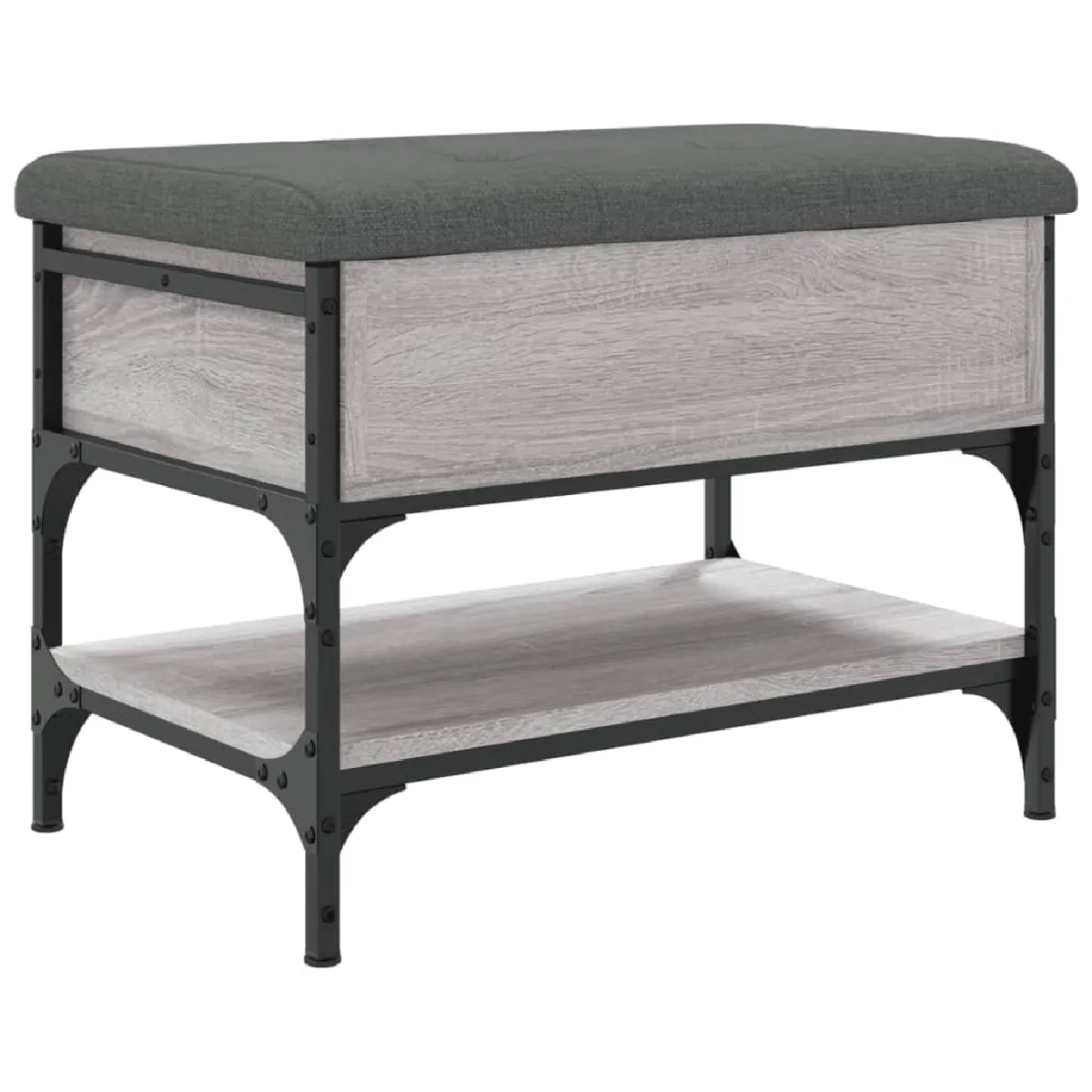 Decoshop26 Banc à chaussures avec coussin - Gris Decoshop26 Banc à chaussures avec coussin - Gris
