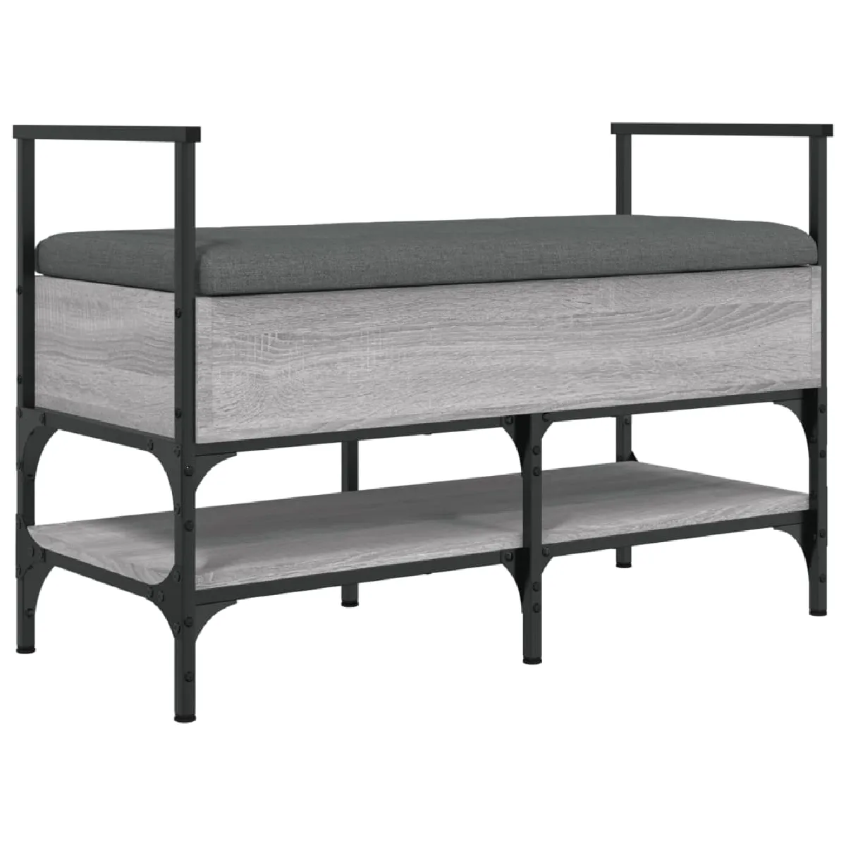 Decoshop26 Banc à chaussures avec coussin - Gris Decoshop26 Banc à chaussures avec coussin - Gris