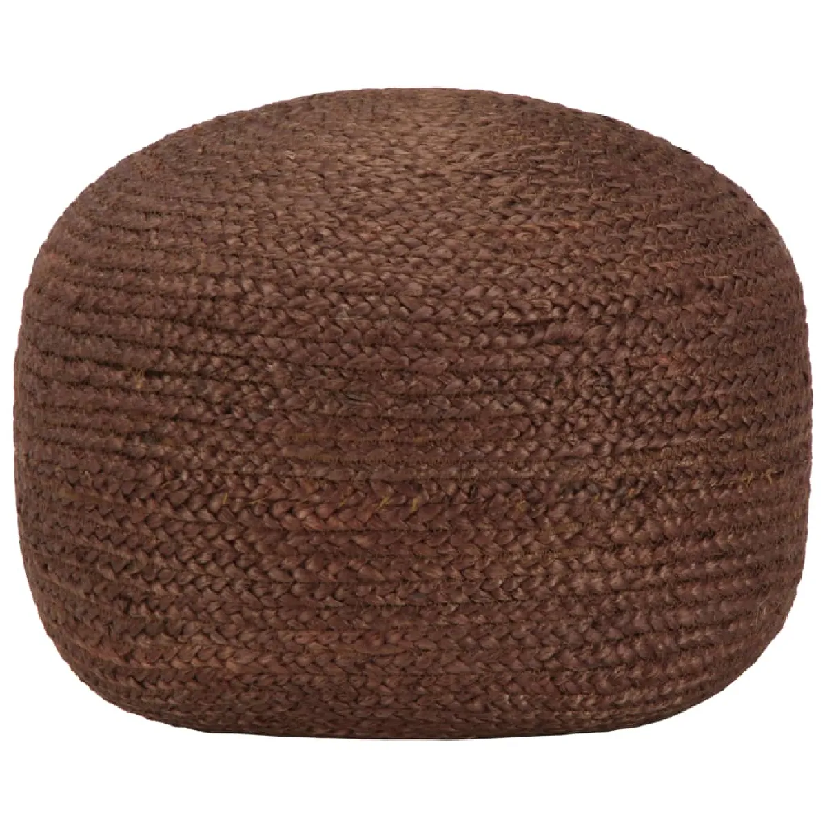 Pouf tabouret repose-pied fait à la main marron 40 x 45 cm jute brun DEC030001