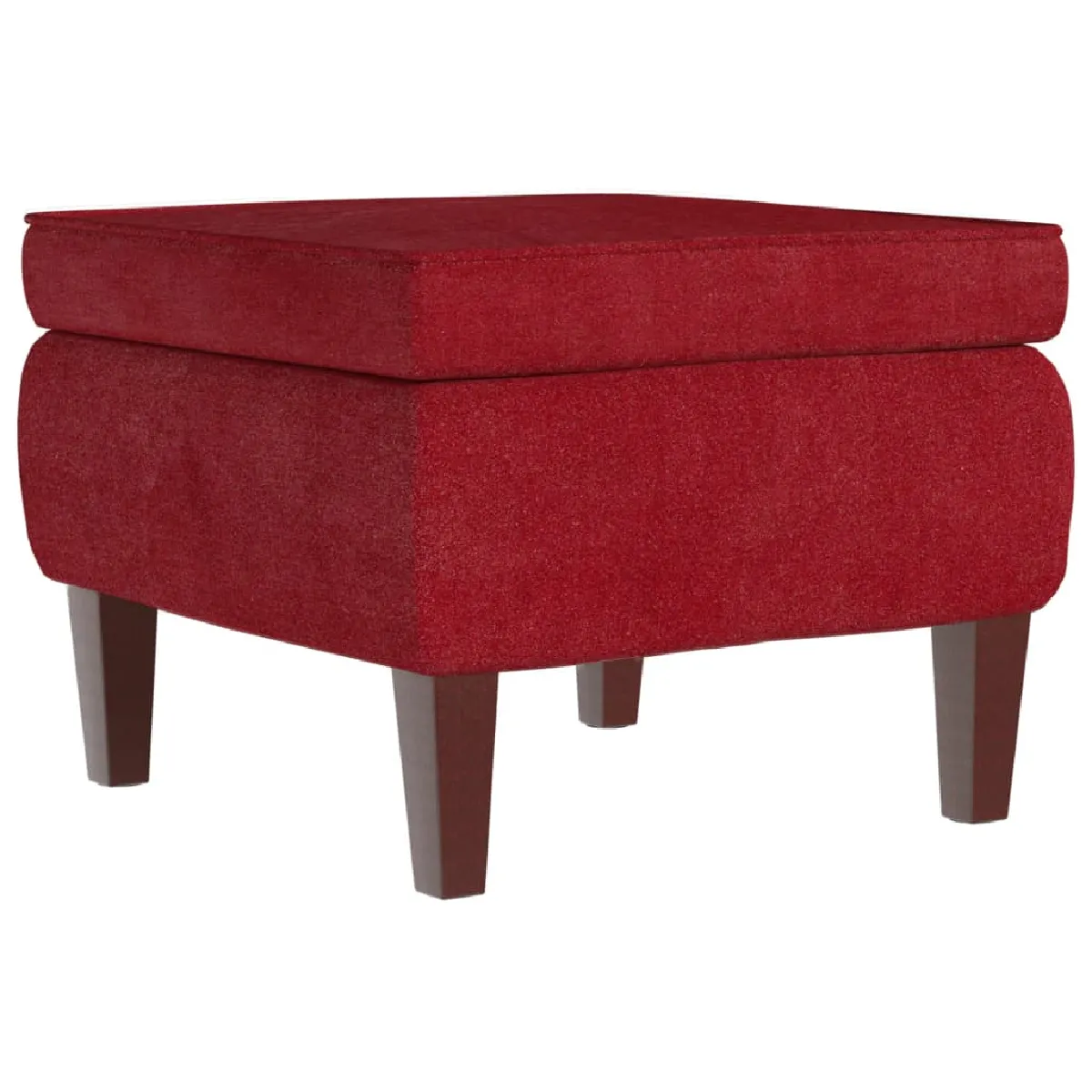 Decoshop26 Tabouret repose-pieds velours - Bordeaux