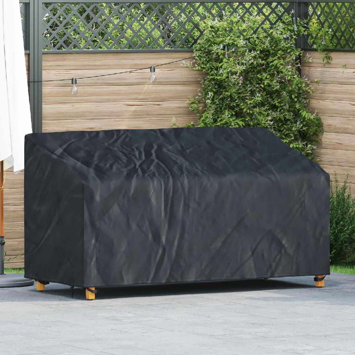 vidaXL Housse de banc de jardin 205 x 85 x 65 / 94 cm Tissu - vue 2