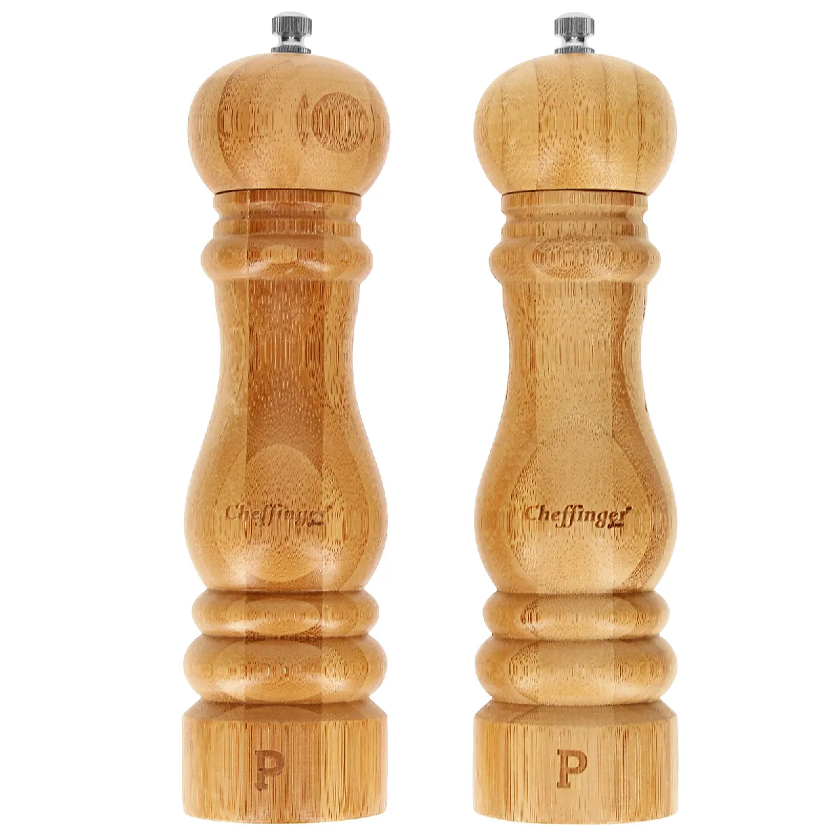 GENERIQUE - Moulin à Sel et Poivre - Set de 2 - Bambou - Réglable - Marron - Image 3