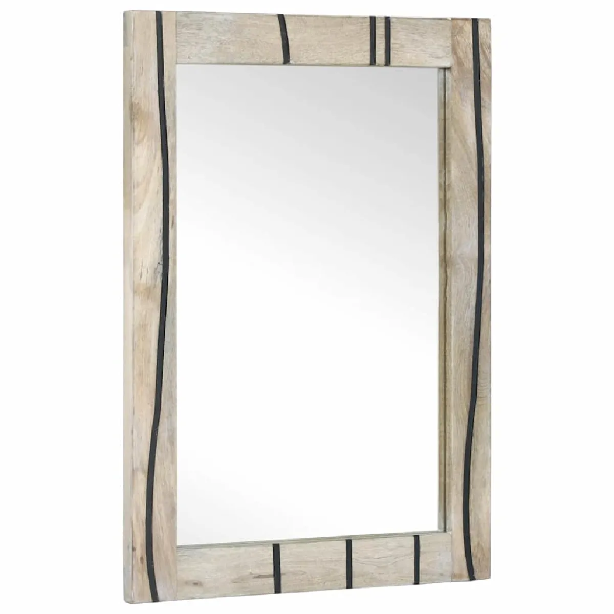 vidaXL Miroir avec miroir 57 x 70 x 3 cm bois de manguier massif - vue 2