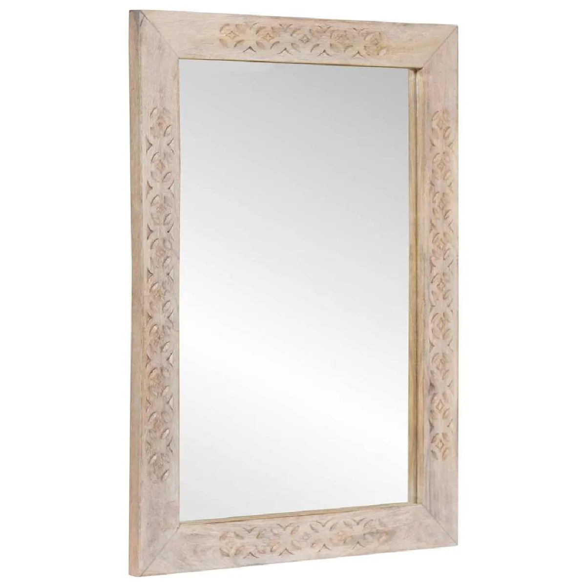 vidaXL Miroir avec miroir 57 x 70 x 3 cm bois de manguier massif