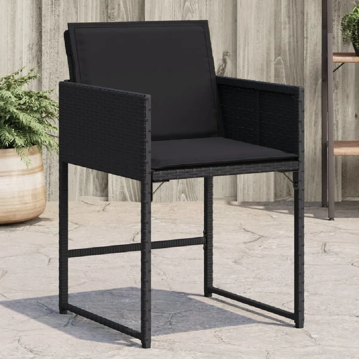 vidaXL Chaises de jardin avec coussins Résine tressée - vue 6