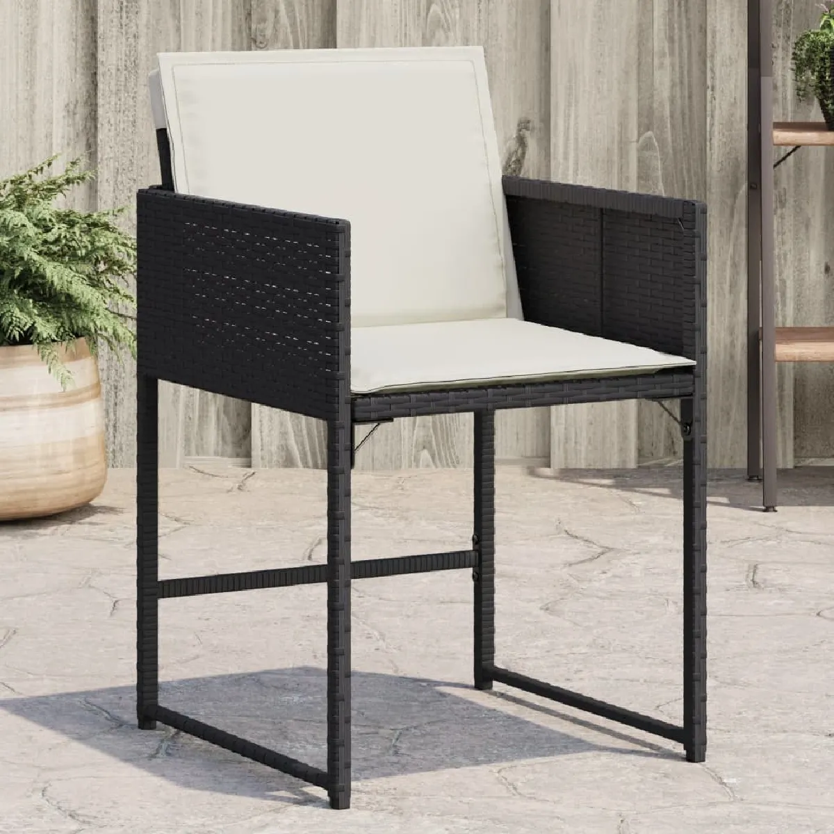 vidaXL Chaises de jardin avec coussins Résine tressée - vue 9