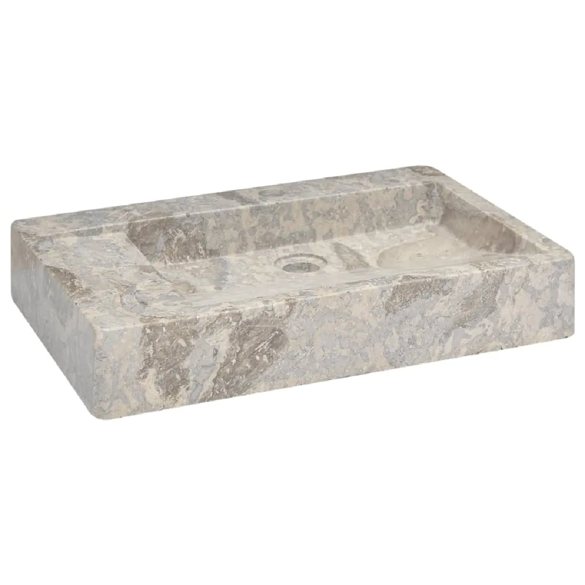 Lavabo et vasque Vidaxl Lavabo gris 58x39x10 cm marbre