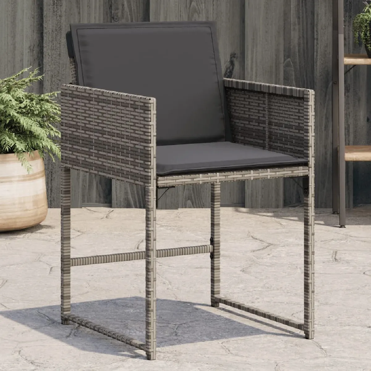 vidaXL Chaises de jardin avec coussins Résine tressée - vue 4