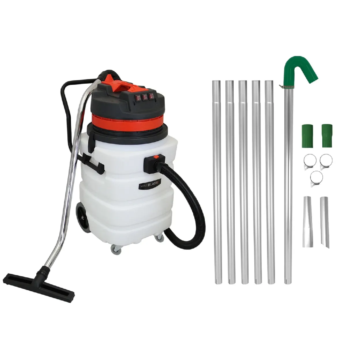 MAXBLAST Lot de Perche d'Aspiration pour Gouttière 7 2 & Aspirateur Industriel 90