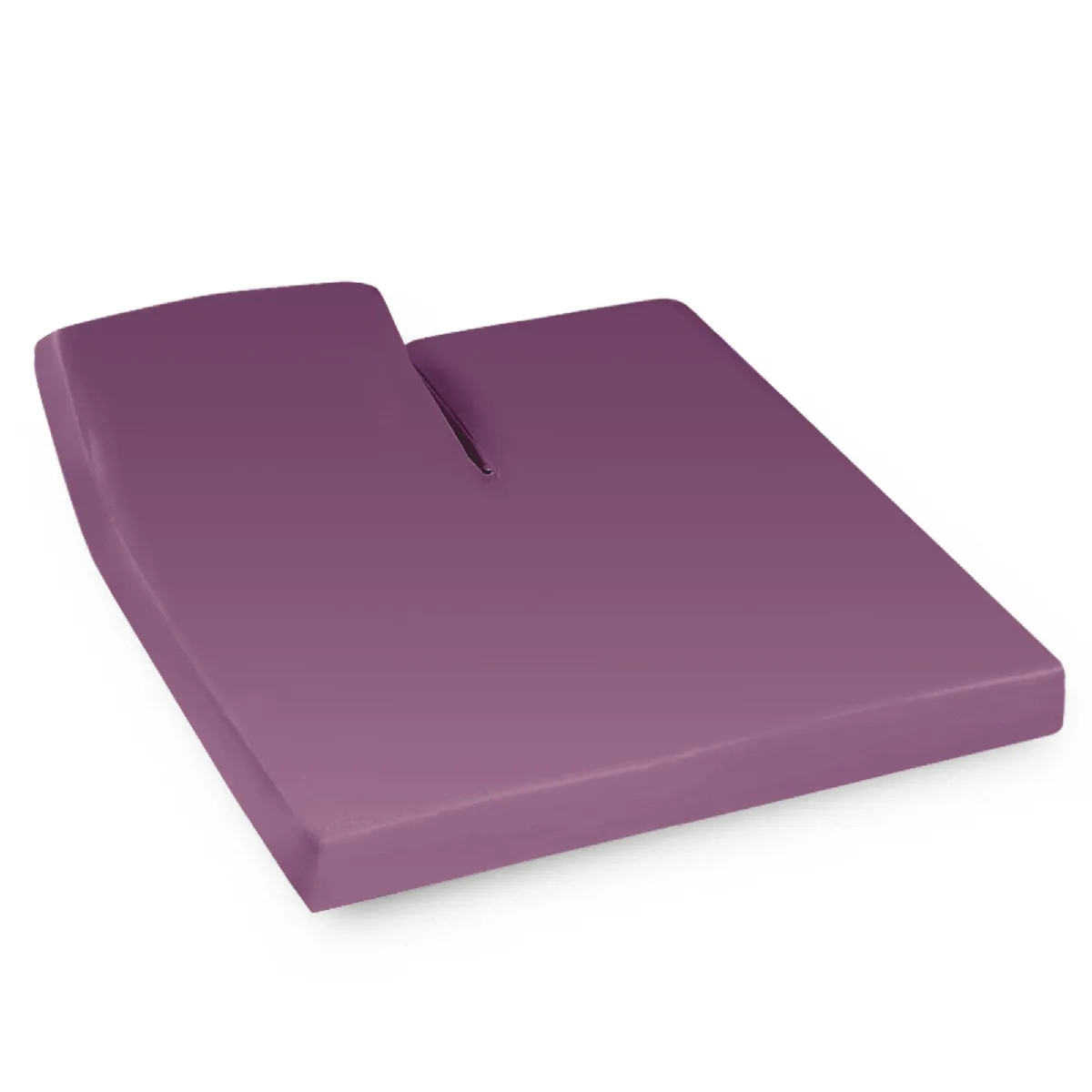 Drap housse relaxation uni 2x70x190 cm 100% coton ALTO Raisin - TR T&ecirc;te relevable uniquement