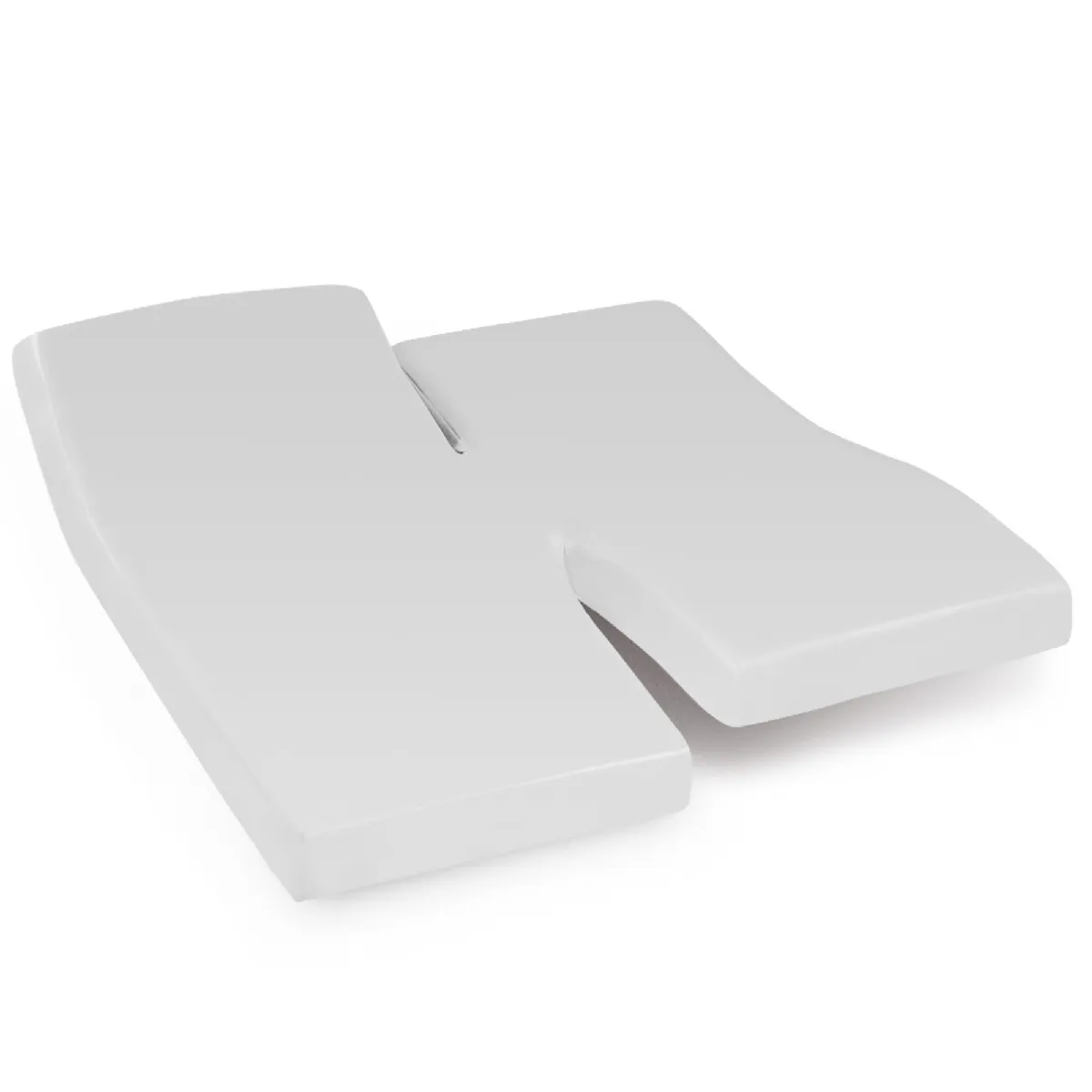 LINNEA Drap housse relaxation uni 2x80x190 cm 100% coton ALTO Calcium - TPR T&ecirc;te et pied relevable