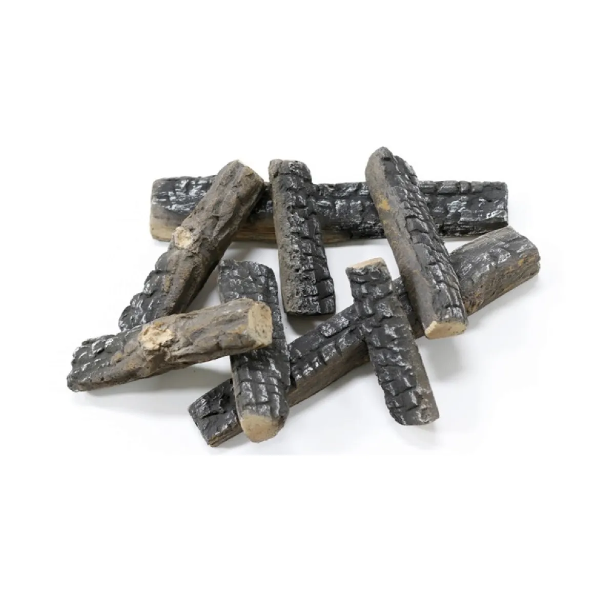 Bches dcoratives en fibre cramique pour chemines l'thanol. 8 pices PURLINE WINCBTOUT-10 22x40.5x6.5 cm