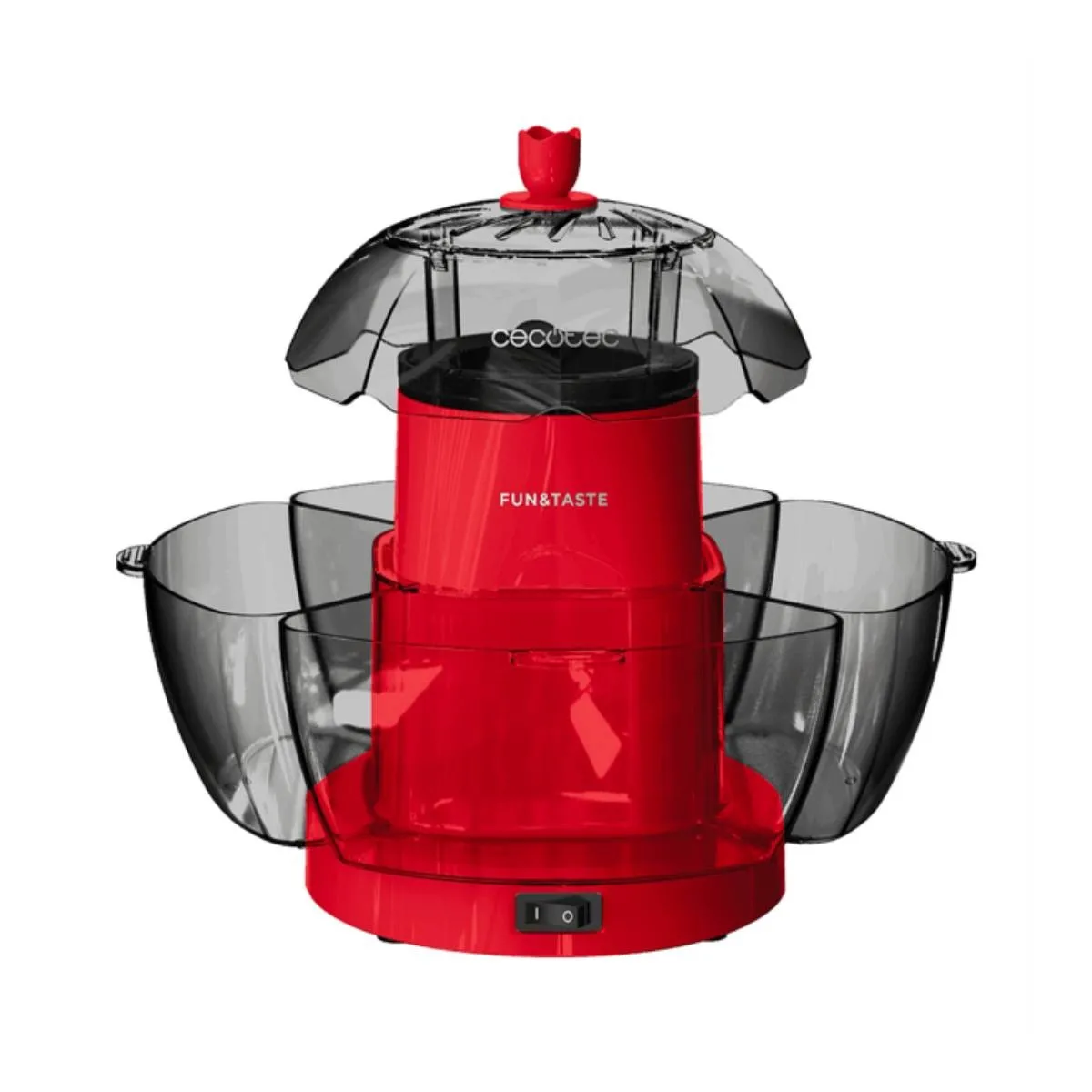 Cecotec Machine à popcorn électrique Fun&Taste P'Corn Lotus. Machine à popcorn de 1200 W, popcorn prêt en 2 minutes, comprend 4 récipients amovibles, capacité totale de 4,5 L.