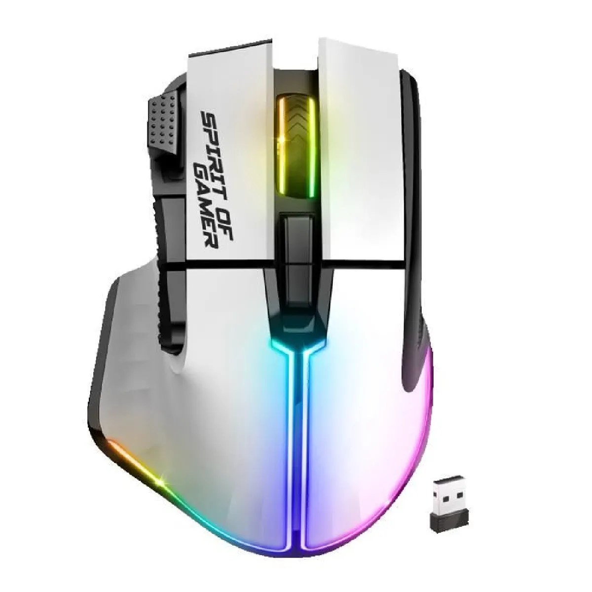 SPIRIT OF GAMER Souris Gamer -  - PRO M5 - 8000 DPI - 8 Boutons - RGB Rechargeable
