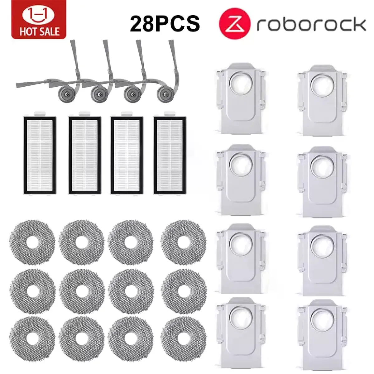 Générique Kit Accessoires Aspirateur Robot Roborock Qrevo Curv